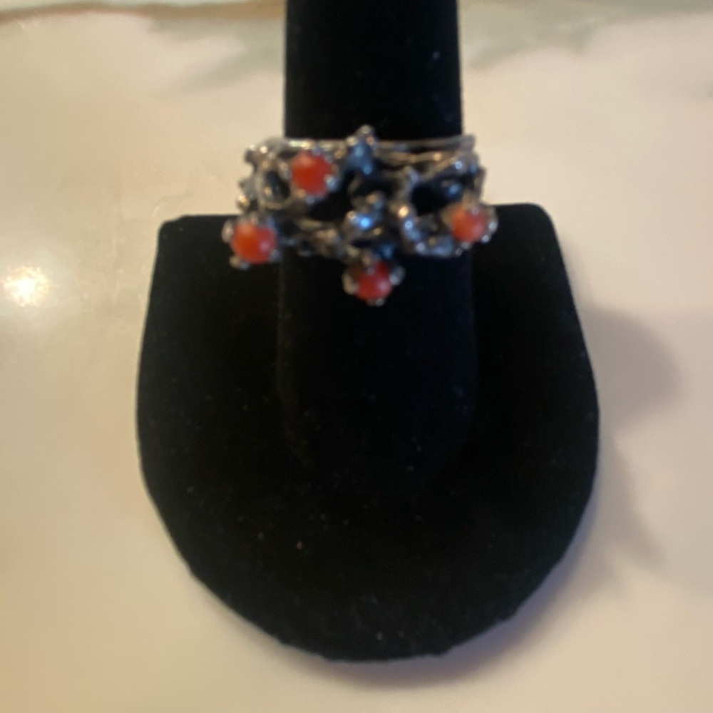 Vintage Brutalist ring 925 Sterling Size 6 Israel